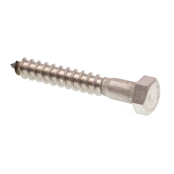 Hex Lag Screw 3/8in X 2-1/2in Grade 18-8 Stainless Steel 25PK